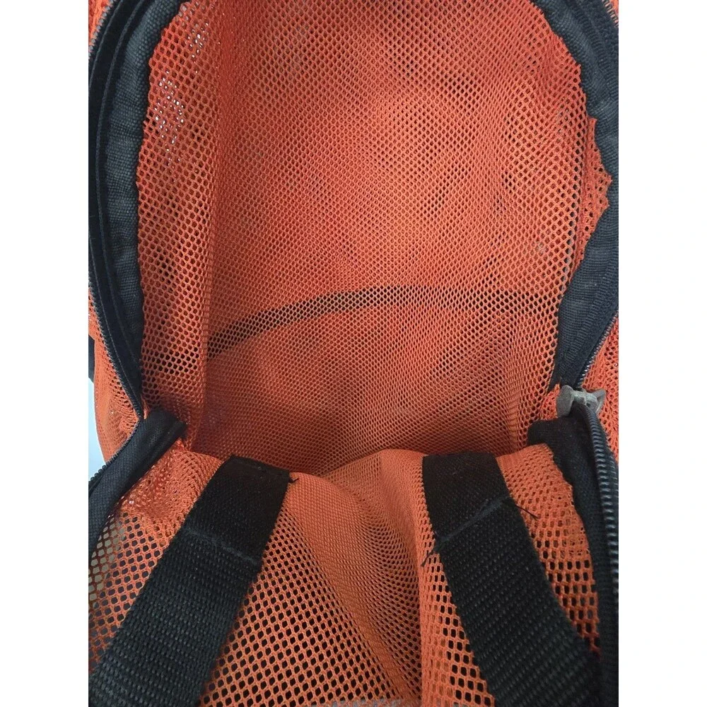 Nike Brasilia 7 Large Mesh Backpack Orange Black BZ9719-801 READ DAMAGED